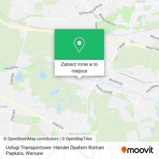 Mapa Usługi Transportowe- Handel Opałem Roman Papkala