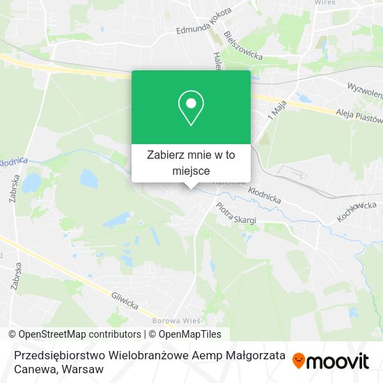 Mapa Przedsiębiorstwo Wielobranżowe Aemp Małgorzata Canewa