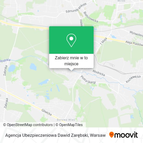 Mapa Agencja Ubezpieczeniowa Dawid Zarębski