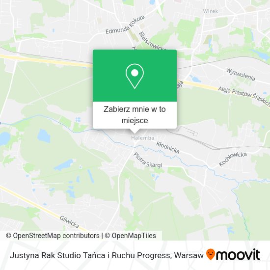 Mapa Justyna Rak Studio Tańca i Ruchu Progress