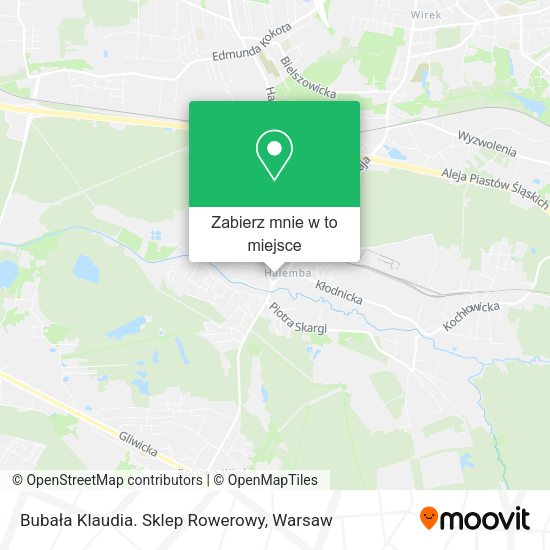 Mapa Bubała Klaudia. Sklep Rowerowy