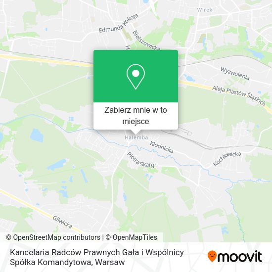 Mapa Kancelaria Radców Prawnych Gała i Wspólnicy Spółka Komandytowa