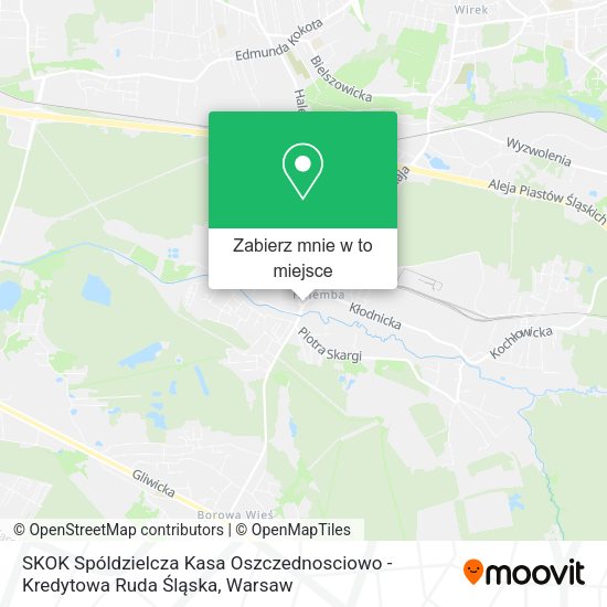 Mapa SKOK Spóldzielcza Kasa Oszczednosciowo - Kredytowa Ruda Śląska