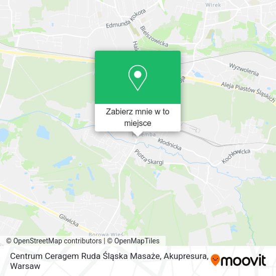 Mapa Centrum Ceragem Ruda Śląska Masaże, Akupresura