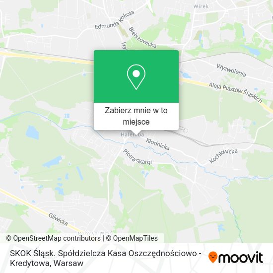 Mapa SKOK Śląsk. Spółdzielcza Kasa Oszczędnościowo - Kredytowa