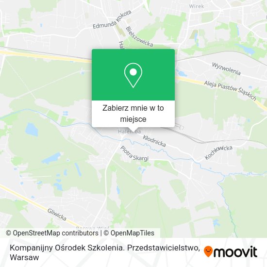 Mapa Kompanijny Ośrodek Szkolenia. Przedstawicielstwo