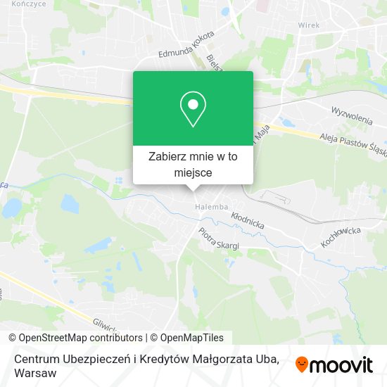 Mapa Centrum Ubezpieczeń i Kredytów Małgorzata Uba