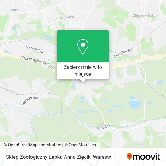 Mapa Sklep Zoologiczny Łapka Anna Zięcik