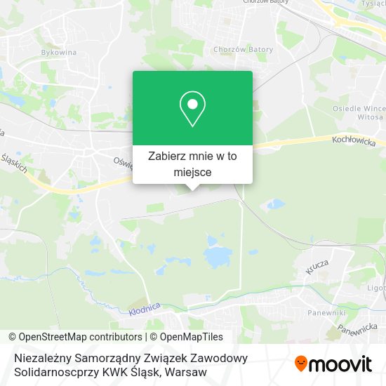 Mapa Niezależny Samorządny Związek Zawodowy Solidarnoscprzy KWK Śląsk