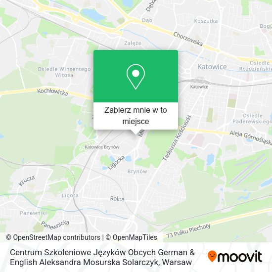 Mapa Centrum Szkoleniowe Języków Obcych German & English Aleksandra Mosurska Solarczyk