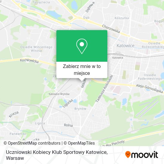 Mapa Uczniowski Kobiecy Klub Sportowy Katowice