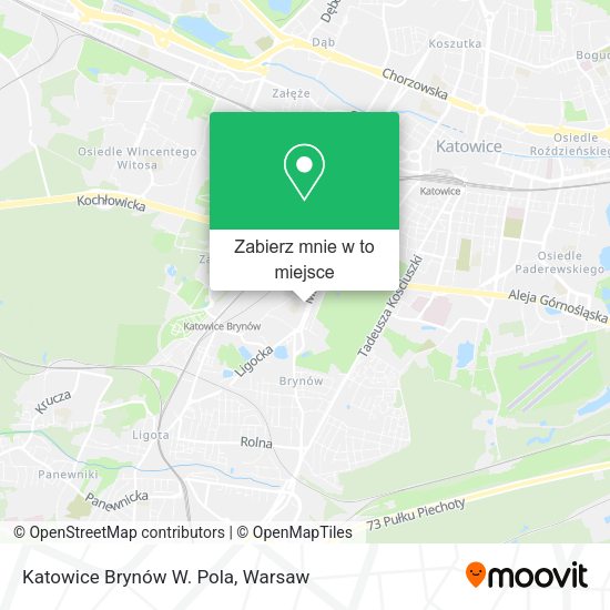 Mapa Katowice Brynów W. Pola