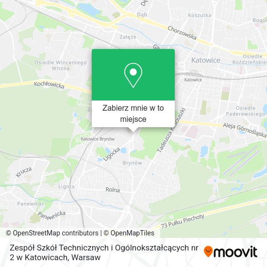 Mapa Zespół Szkół Technicznych i Ogólnokształcących nr 2 w Katowicach