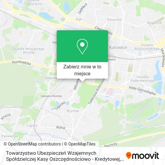 Mapa Towarzystwo Ubezpieczeń Wzajemnych Spółdzielczej Kasy Oszczędnościowo - Kredytowej