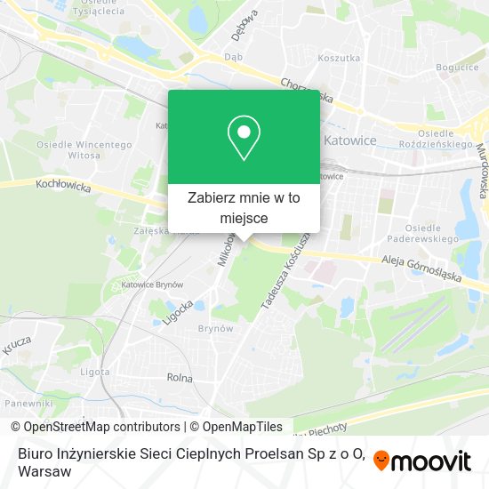 Mapa Biuro Inżynierskie Sieci Cieplnych Proelsan Sp z o O