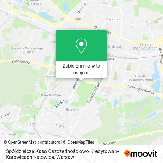 Mapa Spółdzielcza Kasa Oszczędnościowo-Kredytowa w Katowicach Katowice