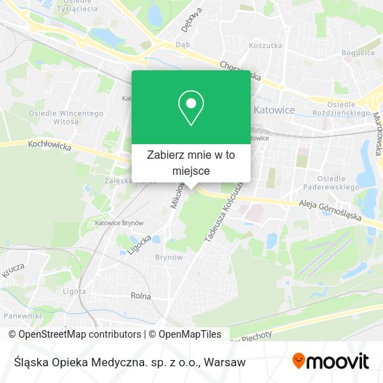 Mapa Śląska Opieka Medyczna. sp. z o.o.