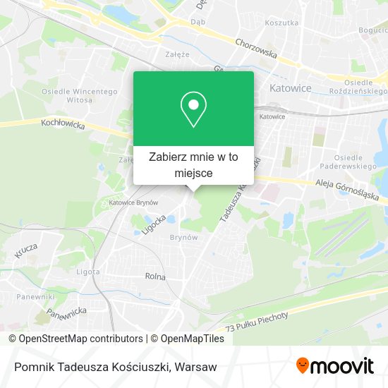 Mapa Pomnik Tadeusza Kościuszki