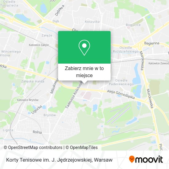 Mapa Korty Tenisowe im. J. Jędrzejowskiej