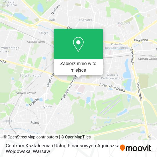 Mapa Centrum Kształcenia i Usług Finansowych Agnieszka Wojdowska