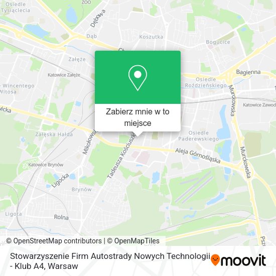 Mapa Stowarzyszenie Firm Autostrady Nowych Technologii - Klub A4