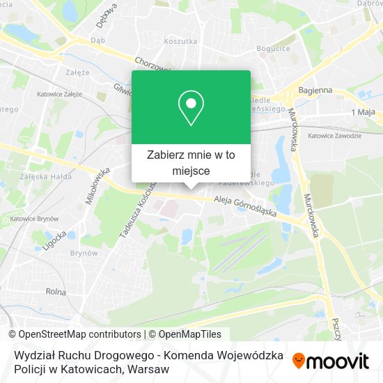 Mapa Wydział Ruchu Drogowego - Komenda Wojewódzka Policji w Katowicach