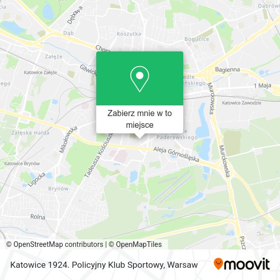 Mapa Katowice 1924. Policyjny Klub Sportowy