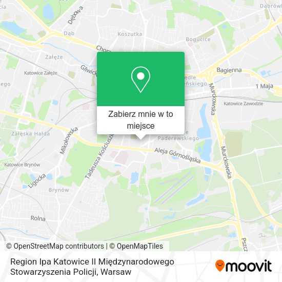 Mapa Region Ipa Katowice II Międzynarodowego Stowarzyszenia Policji