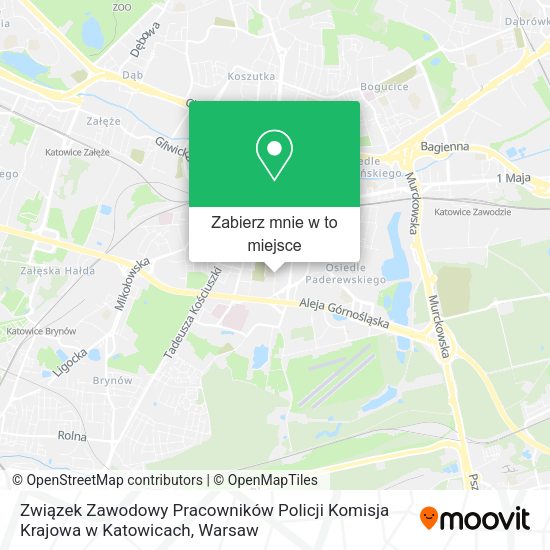 Mapa Związek Zawodowy Pracowników Policji Komisja Krajowa w Katowicach