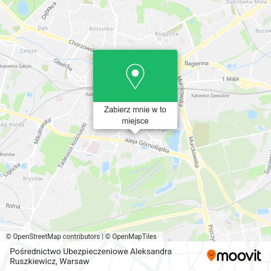 Mapa Pośrednictwo Ubezpieczeniowe Aleksandra Ruszkiewicz