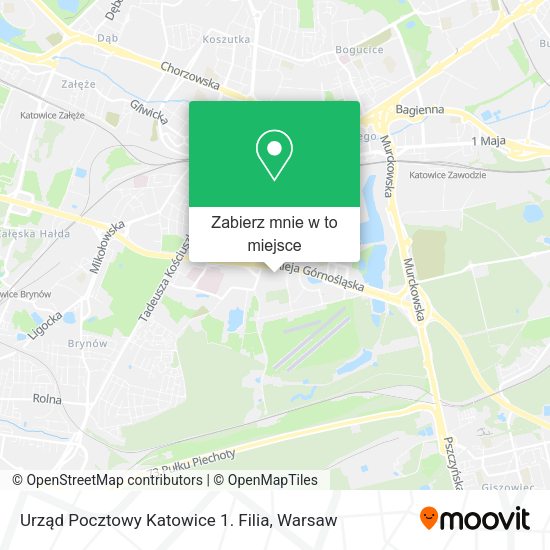 Mapa Urząd Pocztowy Katowice 1. Filia