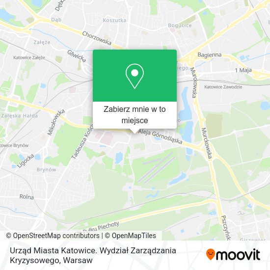 Mapa Urząd Miasta Katowice. Wydział Zarządzania Kryzysowego