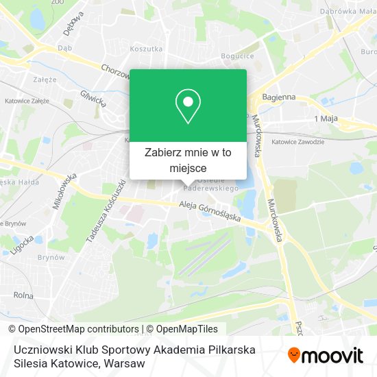 Mapa Uczniowski Klub Sportowy Akademia Pilkarska Silesia Katowice