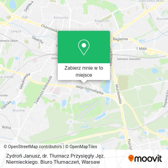 Mapa Zydroń Janusz, dr. Tłumacz Przysięgły Jęz. Niemieckiego. Biuro Tłumaczeń