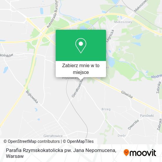 Mapa Parafia Rzymskokatolicka pw. Jana Nepomucena