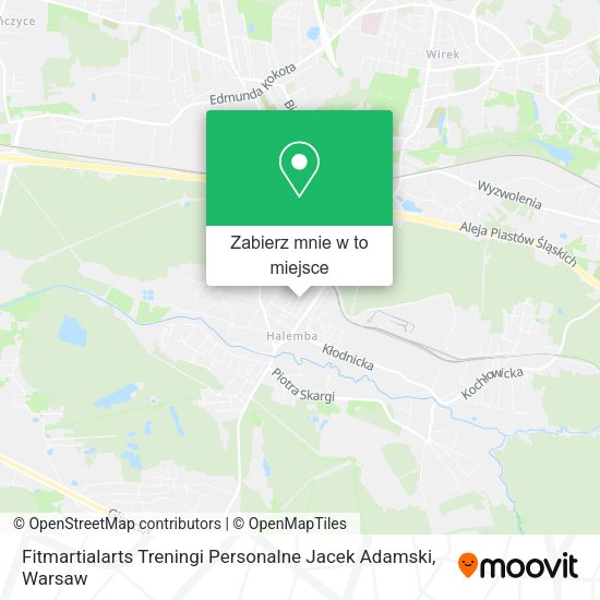 Mapa Fitmartialarts Treningi Personalne Jacek Adamski