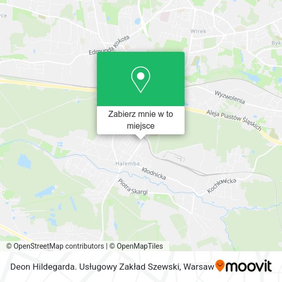 Mapa Deon Hildegarda. Usługowy Zakład Szewski