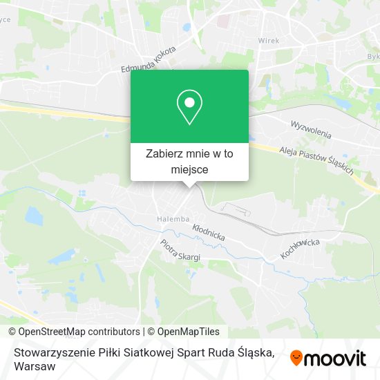 Mapa Stowarzyszenie Piłki Siatkowej Spart Ruda Śląska