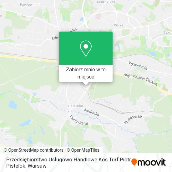 Mapa Przedsiębiorstwo Usługowo Handlowe Kos Turf Piotr Pistelok