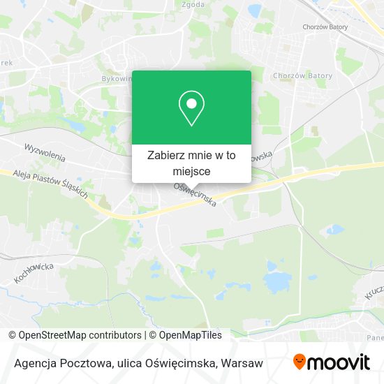 Mapa Agencja Pocztowa, ulica Oświęcimska