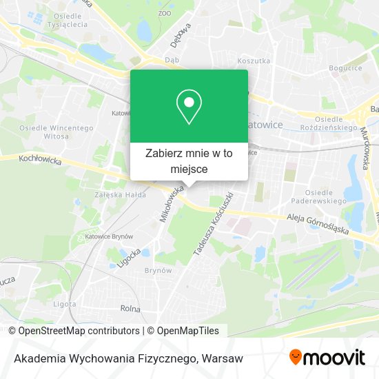 Mapa Akademia Wychowania Fizycznego