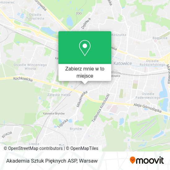 Mapa Akademia Sztuk Pięknych ASP