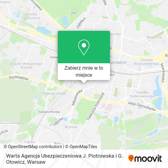 Mapa Warta Agencja Ubezpieczeniowa J. Piotrowska i G. Otowicz