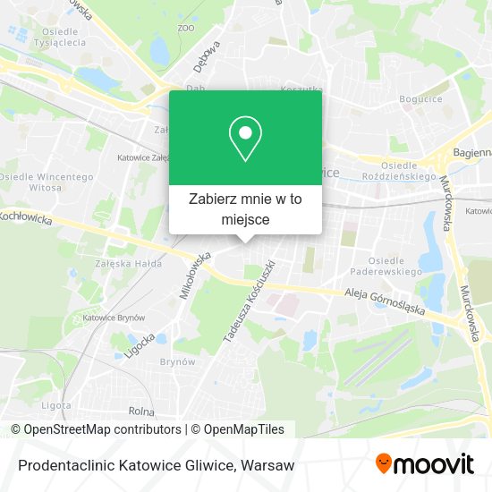 Mapa Prodentaclinic Katowice Gliwice