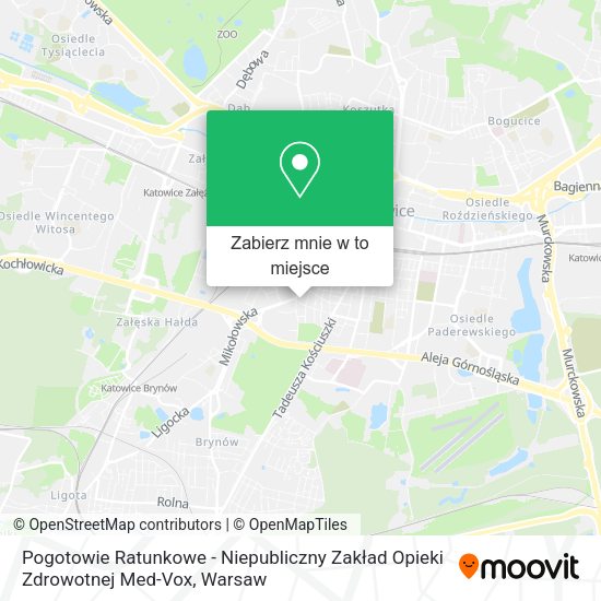 Mapa Pogotowie Ratunkowe - Niepubliczny Zakład Opieki Zdrowotnej Med-Vox