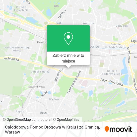 Mapa Całodobowa Pomoc Drogowa w Kraju i za Granicą