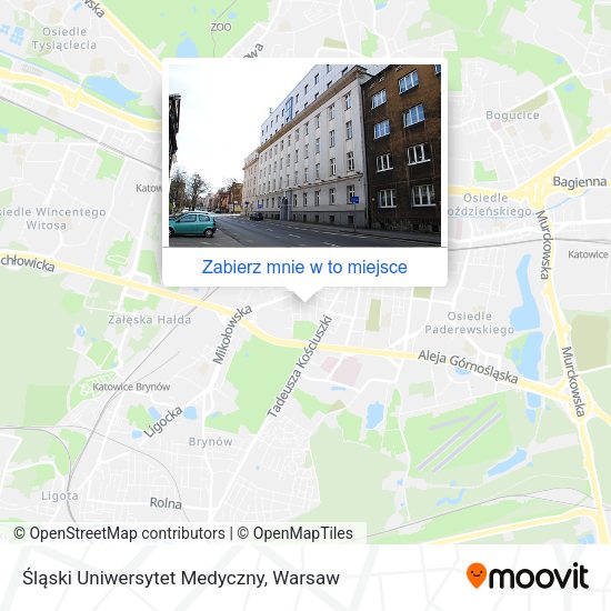 Mapa Śląski Uniwersytet Medyczny