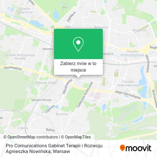 Mapa Pro Comunications Gabinet Terapii i Rozwoju Agnieszka Nowińska