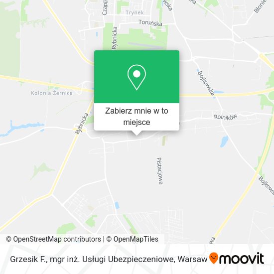 Mapa Grzesik F., mgr inż. Usługi Ubezpieczeniowe