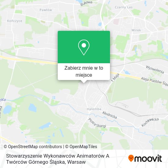 Mapa Stowarzyszenie Wykonawców Animatorów A Twórców Górnego Śląska